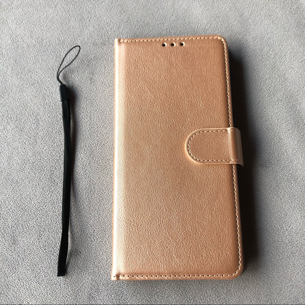 Samsung A21 ~ Wallet Case with Detachable Strap ~ Peach Gold ~ Brand New!